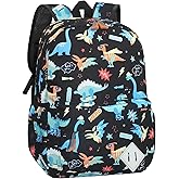 VGJ Kids Backpack for Girls Boys - 15 Inch Dinosaur Childrens Backpack Cute School Bag Kindergarten Backpack for Ages 3-8, Black