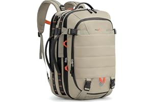 Tolaccea Carry on Travel Backpack, TSA Friendly Flight Approved Laptop Backpack Duffle Bag for Men Women with Dual Laptop Storage for 17.3", USB Charging Port, Business Rucksack 40L-50L Expandable