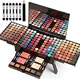 Women Makeup Sets Full Kits - 190 Colors Cosmetic Make Up Gifts Combination with Eyeshadow Facial Blusher Eyebrow Powder Face Concealer Powder Eyeliner Pencil with Full Size Mirror Makeup Palette Kit