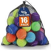 FURWEY Colorful Tennis Balls for Dogs, 2.5 inches, 16 Pack, Non Squeaky | Durable and Non-Toxic, Dog Toys Balls, With Mesh Bag, Fetch Toys Balls for Pet Dog