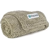 PetAmi Fluffy Waterproof Dog Blanket for Small Medium Dogs, Soft Warm Pet Sherpa Throw Pee Proof Couch Cover, Reversible Cat Puppy Bed Blanket Sofa Protector, Plush Washable Pad (Taupe Camel, 29x40)