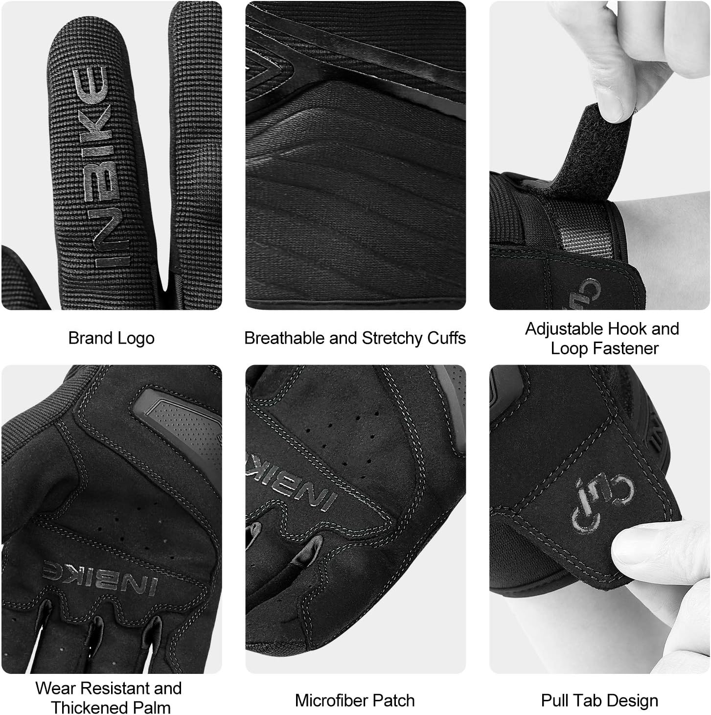INBIKE Breathable Mesh Motorcycle Gloves Touchscreen With TPR Palm Pad Hard Knuckle Black Large: Automotive