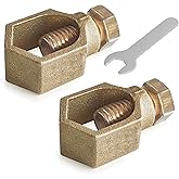 Bitiontry Copper Ground Rod Clamp, Great for 1/2&rdquo;- 5/8&rdquo; Grounding Rods (2, BCP58 (1/2''-5/8''))