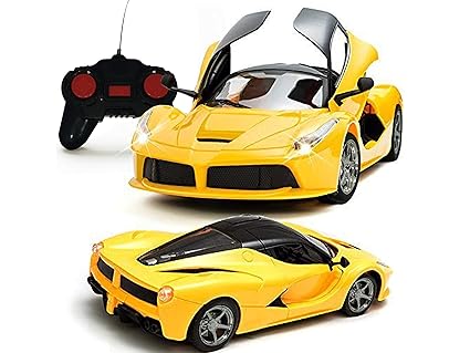 MWT TOYZ Remote Control Ferrari r/c Racing car with openable Doors and Rechargeable Batteries for Kids (Yellow)