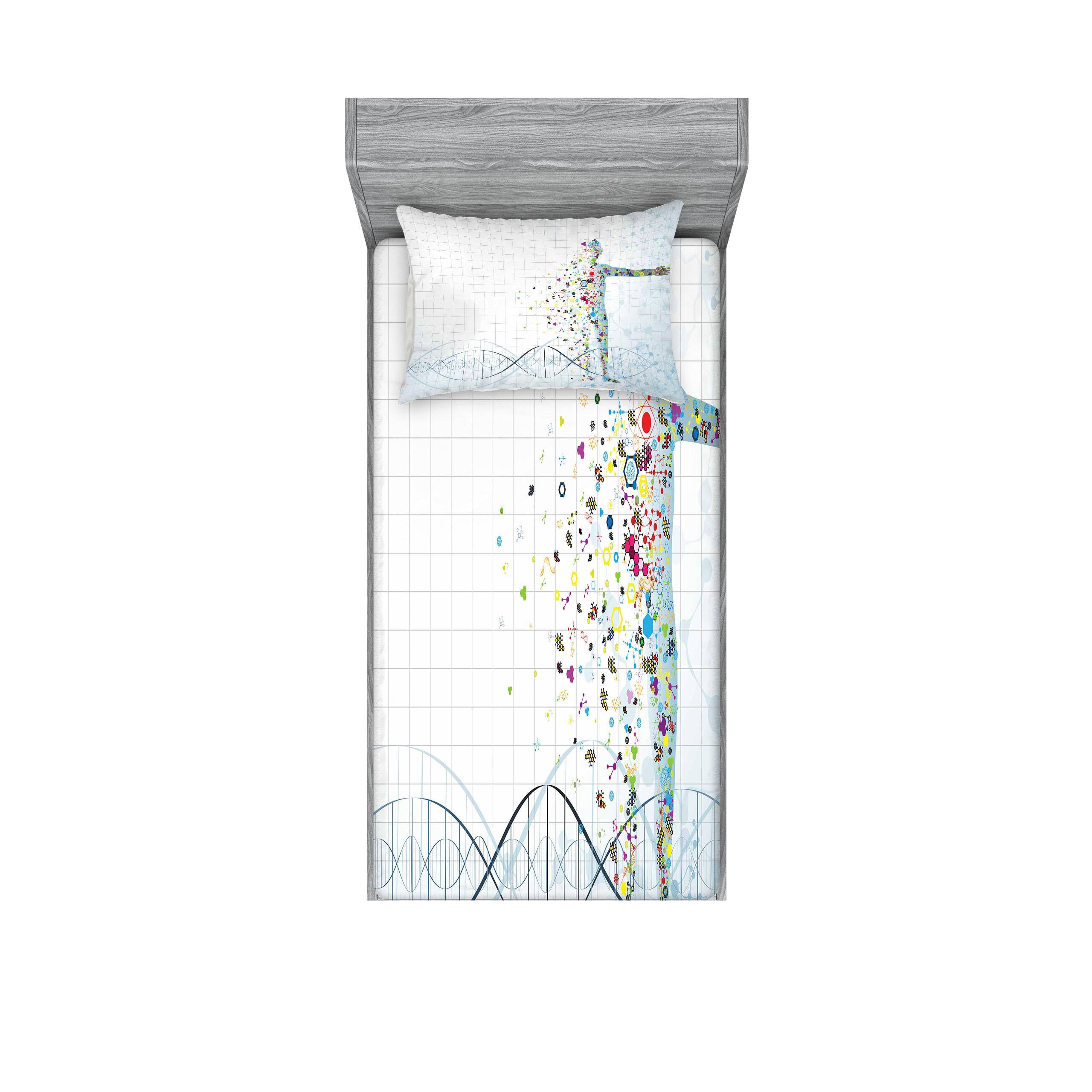 Ambesonne Human Anatomy Fitted Sheet & Pillow Sham
