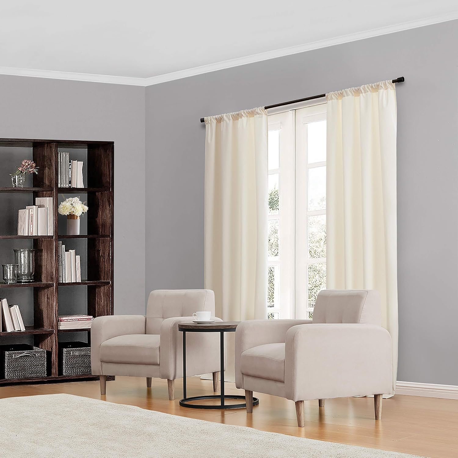 eclipse kendall thermal insulated single panel rod pocket darkening curtains for living room 42 x 84 ivory