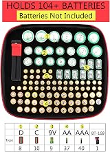 Glamgen Battery Organizer Storage Case with Tester BT168 Hard Case 104 Batteries view 4