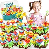 CUTE STONE 140PCS Flower Garden Building Toys for Girls w/Light & Music-Stacking Game Playset-Educational STEM Gifts