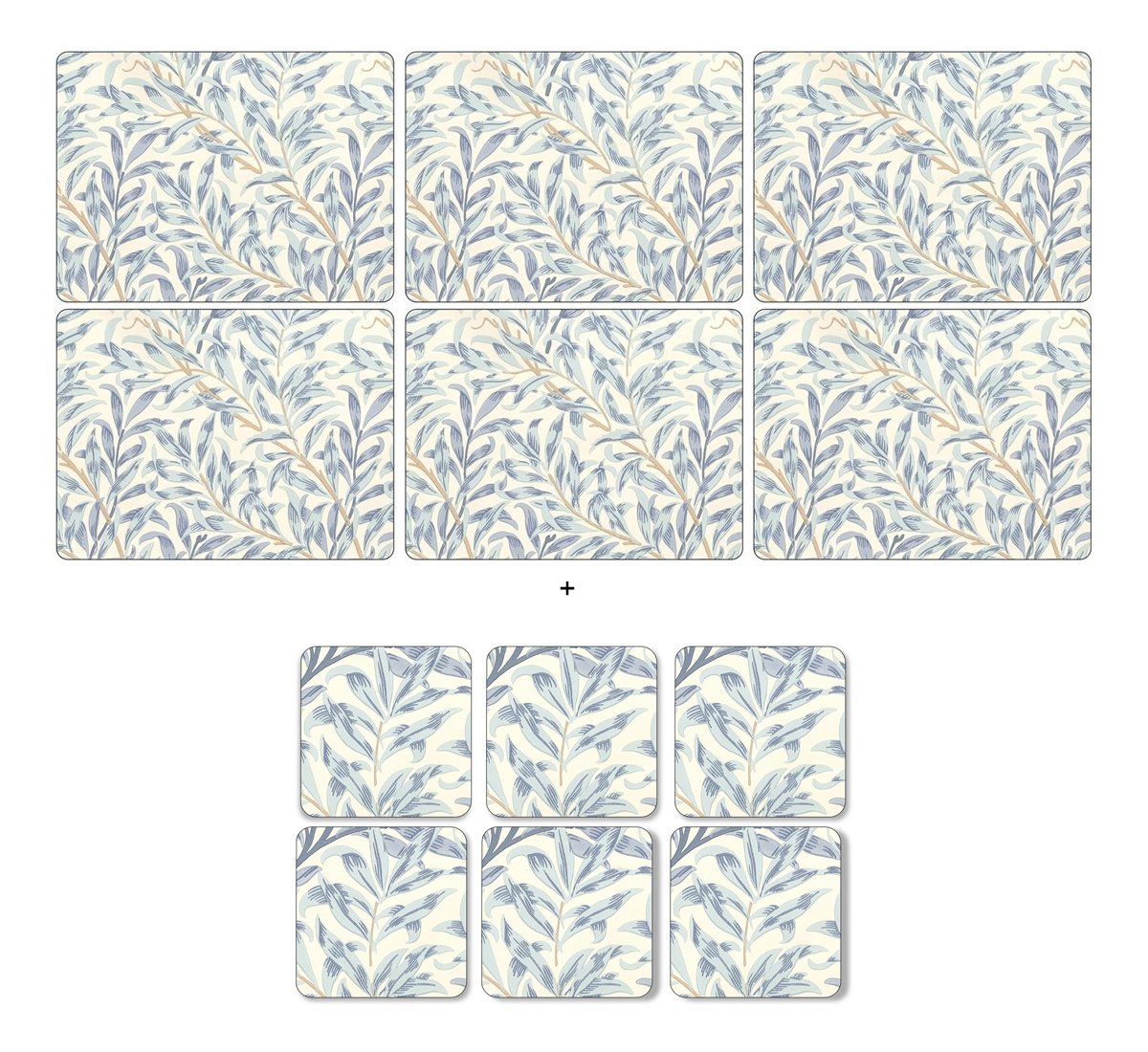 Pimpernel - Willow Bough Blue, 6 Placemats + 6 Coasters