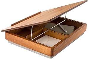 ROSSIE Home Acacia Wood Easel Lap Desk with Storage - Natural - Fits up to 17.3 Inch Laptops - Style No. 76516