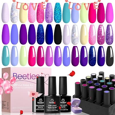 Beetles Gel Polish Midnight Euphoria 23 Pcs Kit 5ml Mini Colors Glitter