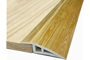 EASETHRIFT Door-Threshold-Ramp Floor-Transition-Strip 36 inch, Threshold 1/2'' ~ 3/5'', Thresholds Ramps for Doorways, Edge-Reducer Vinyl-Transition-Strip for Door/Floor (Raw Wood Grain, 36 in)