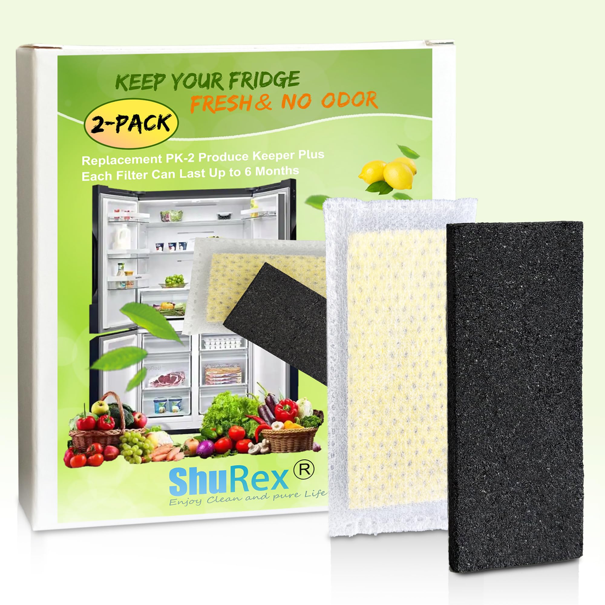 Photo 1 of 2 Pack Replacements for Frigidaire PureAir PK-2 Produce Keeper Plus FRPAPK2RF; Refrigerator Air Filter Compatible with Frigidaire CrispSeal Plus Gallery Models: GRMC2273BF, GRMC2273BD, GRMG2272BF