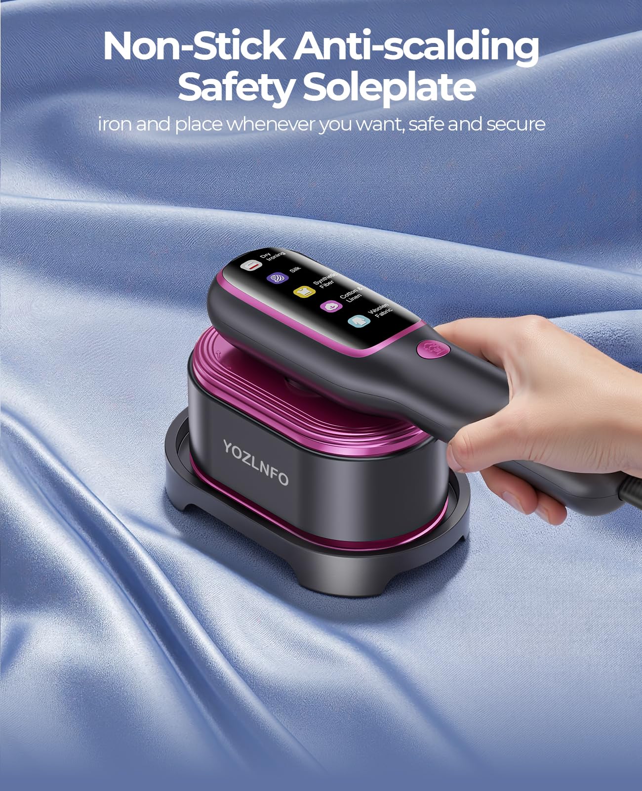 Travel Steamer for Clothes Portable: 2-in-1 Mini Handheld Garment Steamer Iron - 15s Heat Up & 5 Adjustable Steam - Large Ceramic Panel - 110-120V