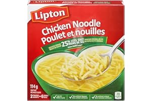 Lipton Dry Soup Mix for A Delicious Chicken Soup Chicken Noodle 25% Less Sodium Low Fat and No Artificial Flavours 114 g 24-C