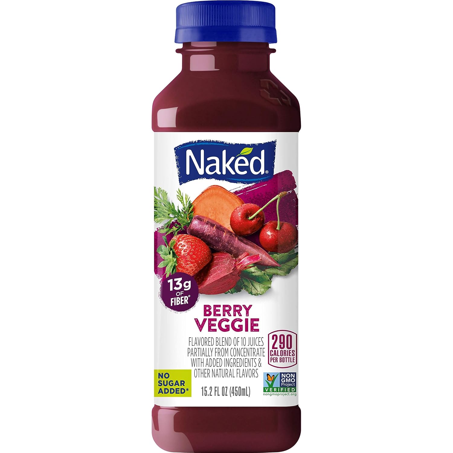 Naked veggies berry veggie Juice smoothie 15.2 floz plastic bottle. (082592632470)