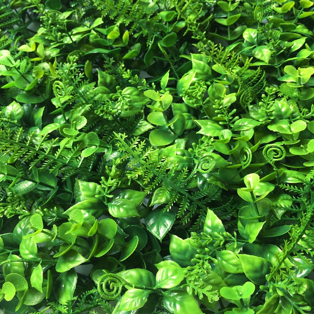 BesameNature Pack of 6pcs, 3D High Density Artificial Plant Panels for Vertical Garden Privacy Fences Greenery Wall, 20"L x 20"L Panels
