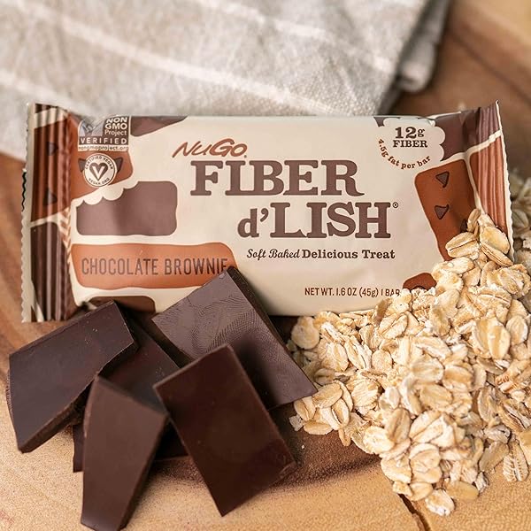 NUGO FIBER D’LISH CHOCOLATE BROWNIE, 12G HIGH FIBER, VEGAN, 150 CALORIES, 16 COUNT