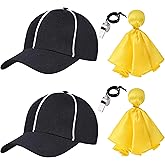 obmwang Referee Costume Accessories Kit Referee Hat Penalty Flag and Whistle with Lanyard for Men Women Football Halloween
