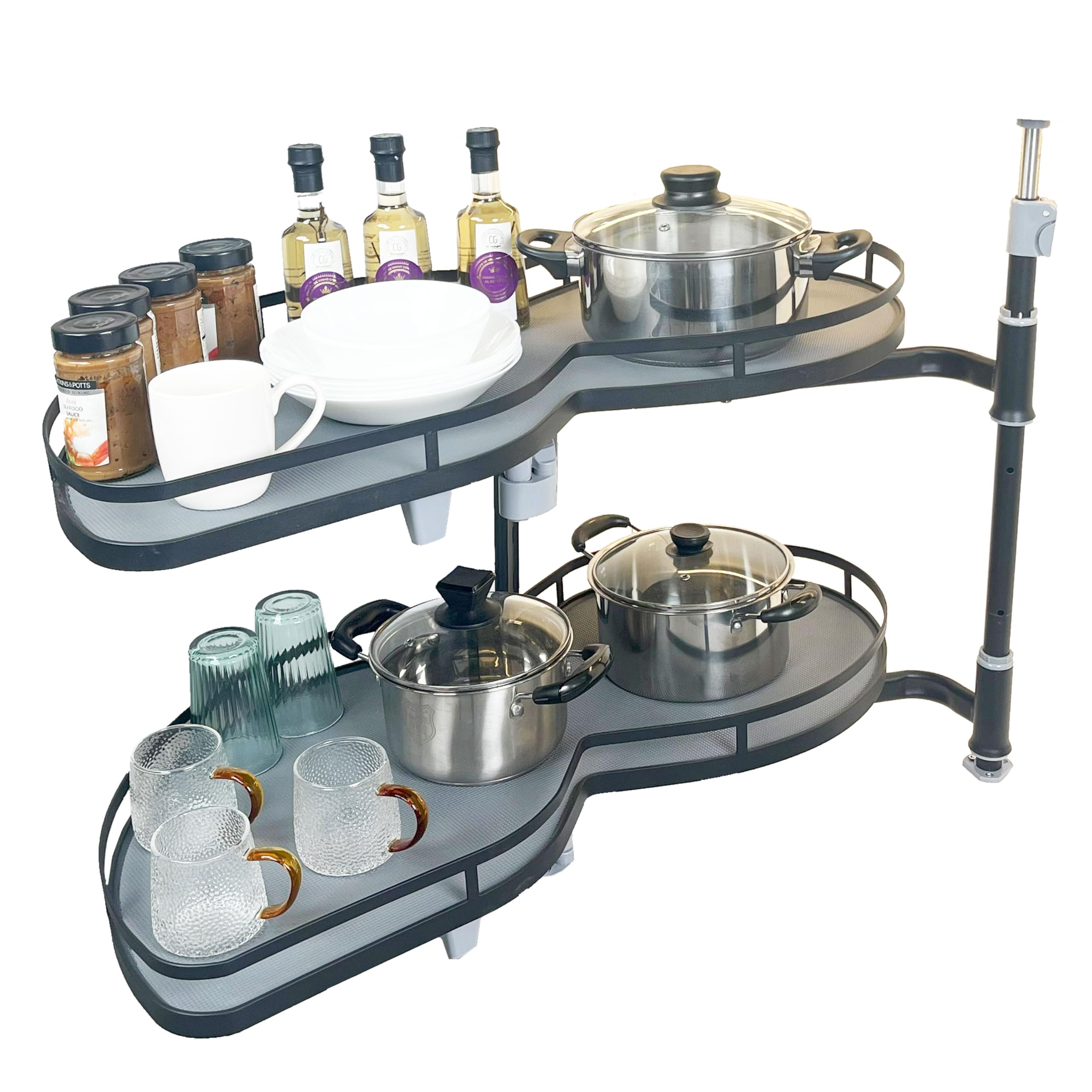 Kinchoix Blind Corner Cabinet Pull Out Organizer, Soft Close Swing Right Pull Out Cabinet Organizer 36inch, Corner Cabinet Lazy Susan For Corner - View #10