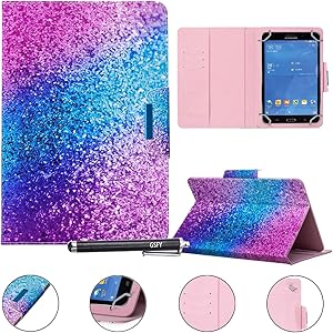 Universal Case for 9-10.5 inch Tablet, Newshine Stand Folio Case Protective Cover for 9" 10.1" Touchscreen Tablet, with Multiple Viewing Angles, Card/Cash Pocket - Blue Purple