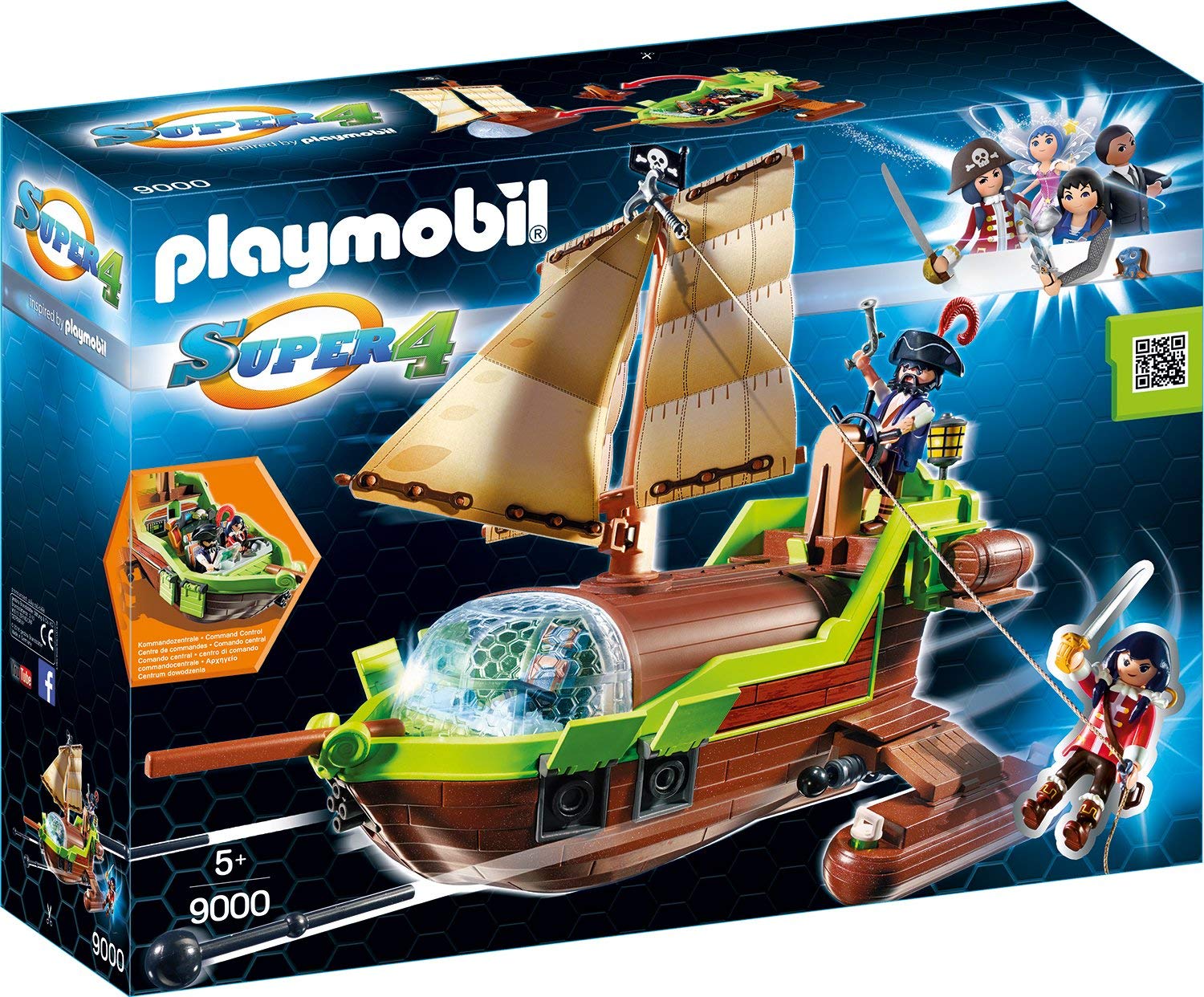 PlayMOBIL 9000 Super 4 Floating Pirate Chameleon Building Set with Ruby, Fun Imaginative Role-Play, PlaySets Suitable for Children Ages 4+