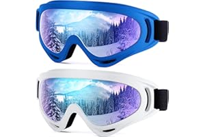Dizywiee 2-Pack Kids Ski Goggles, Snowboard Goggles for Adult Youth Teens Boys & Girls, Winter Snow Sports Goggles