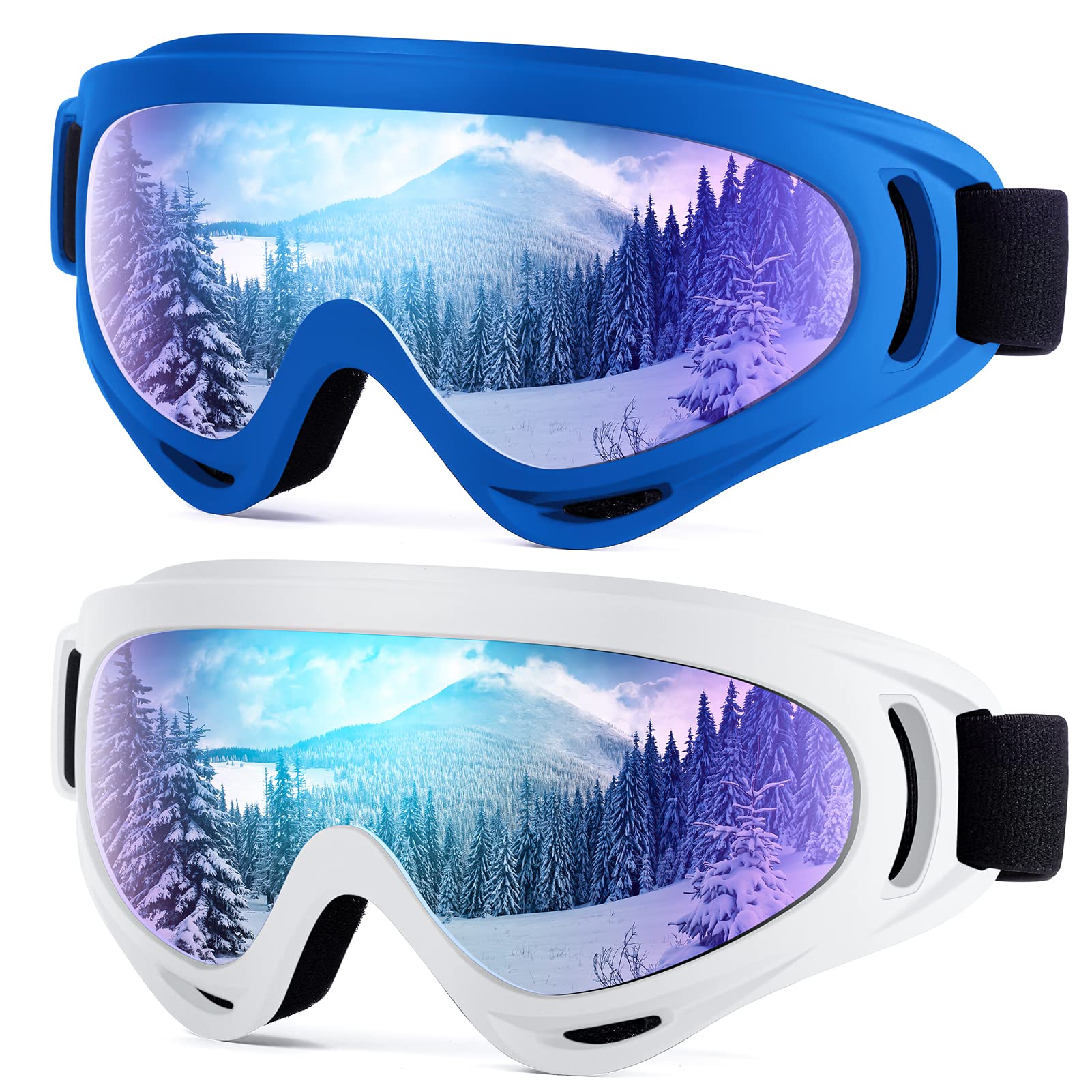 Photo 1 of Dizywiee 2-Pack Kids Ski Goggles, Snowboard Goggles for Adult Youth Teens Boys & Girls, Winter Snow Sports Goggles