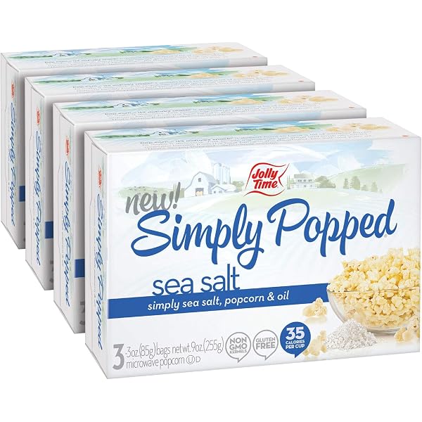 Easypop Salted Microwave Popcorn - 12 Pack Of 85g Bags, Classic Salted Flavor, Low Calorie, Quick & Easy Snack