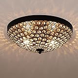 Sheenkarion Modern Black Flush Mount Crystal