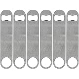 KISEER Heavy Duty Stainless Steel Flat Bottle Opener, 6 Pack Beer Bottle Opener for Kitchen, Bar or Restaurant
