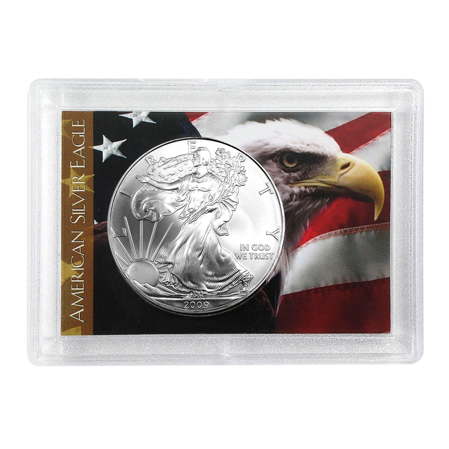 2009 Silver Eagle With Eagle Coin Holder 1 Brilliant Uncirculated at