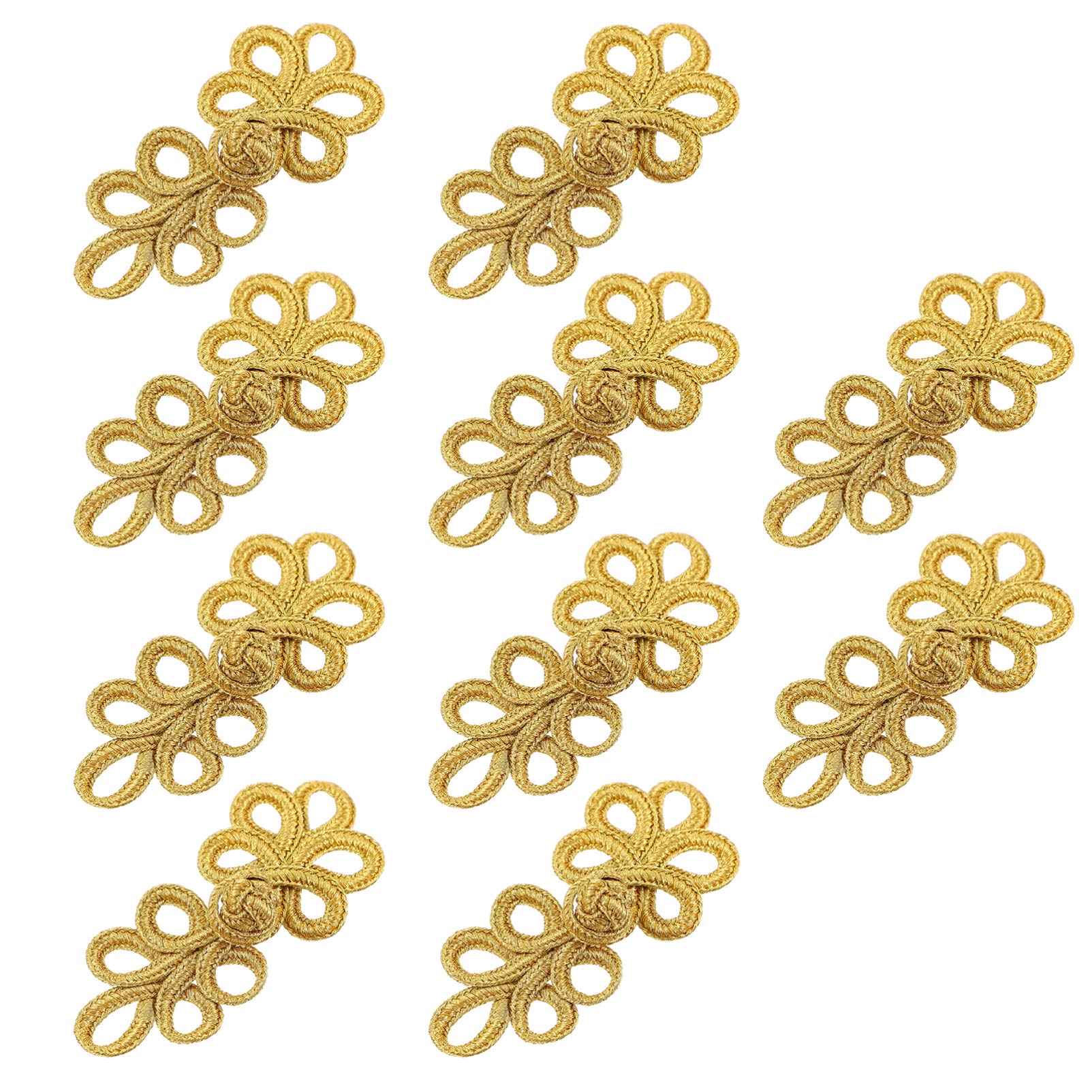 Milisten Chinese Knots Buttons Cheongsam Knot Loop Fastener 3.1X1.4X0.3 Inch Hand-Sewn Decorative Clothing Buttons for Cardigans Sweaters Scarves DIY Accessories