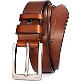 WOLFANT 1.5" Full Grain Leather Belt for Men in Gift Box,100% Italian Real Solid Leather