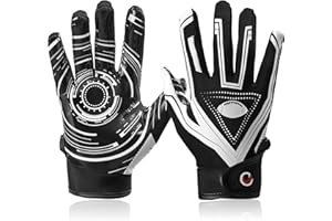 NOVAXUS Youth Football Receiver Gloves,Sticky Silicone Kids Football Goves,Great Gift for Boys/Girls