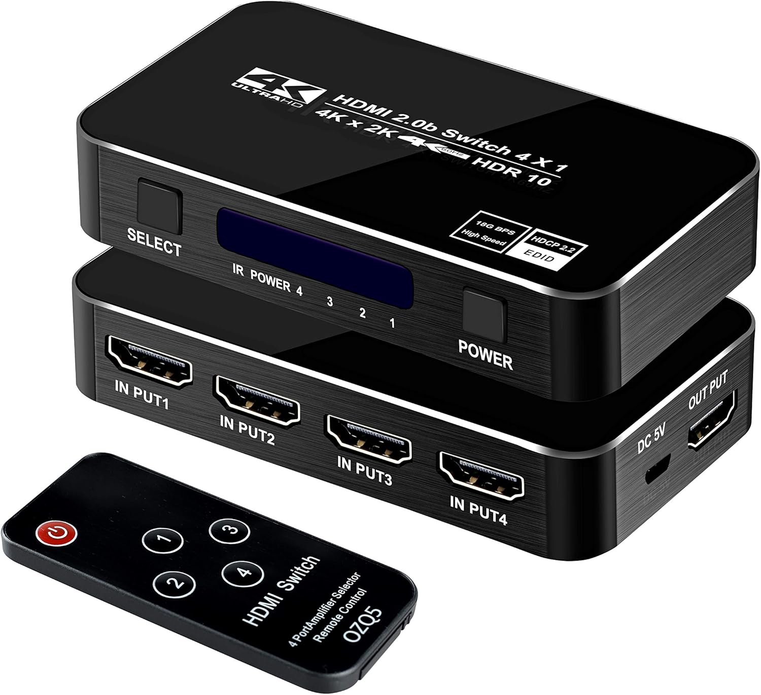 Amazon Com Ferrisa 4k 60hz 4x1 Hdmi Switch 4 Port Auto Hdmi Switch Box With Ir Remote Support Hdcp 2 2 4kx2k 3d 1080p 4 In 1 Out Hdmi Switch Switcher Selector For Xbox360 Ps4 Ps3 Roku To Tv Projector