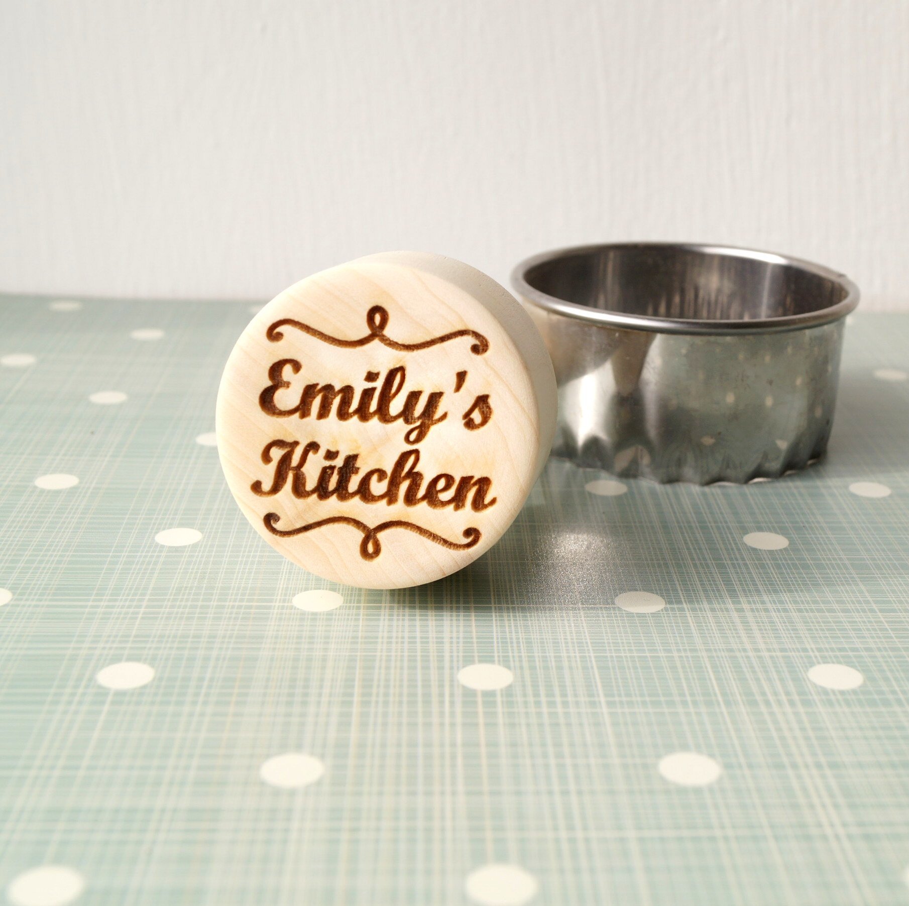 Personalized embossing cookie stamp, embossing rolling pin alternative, cookie decorating stamp, wooden kitchen stamp 2 Personalized embossing cookie stamp, embossing rolling pin alternative, cookie decorating stamp, wooden kitchen stamp - Image 3