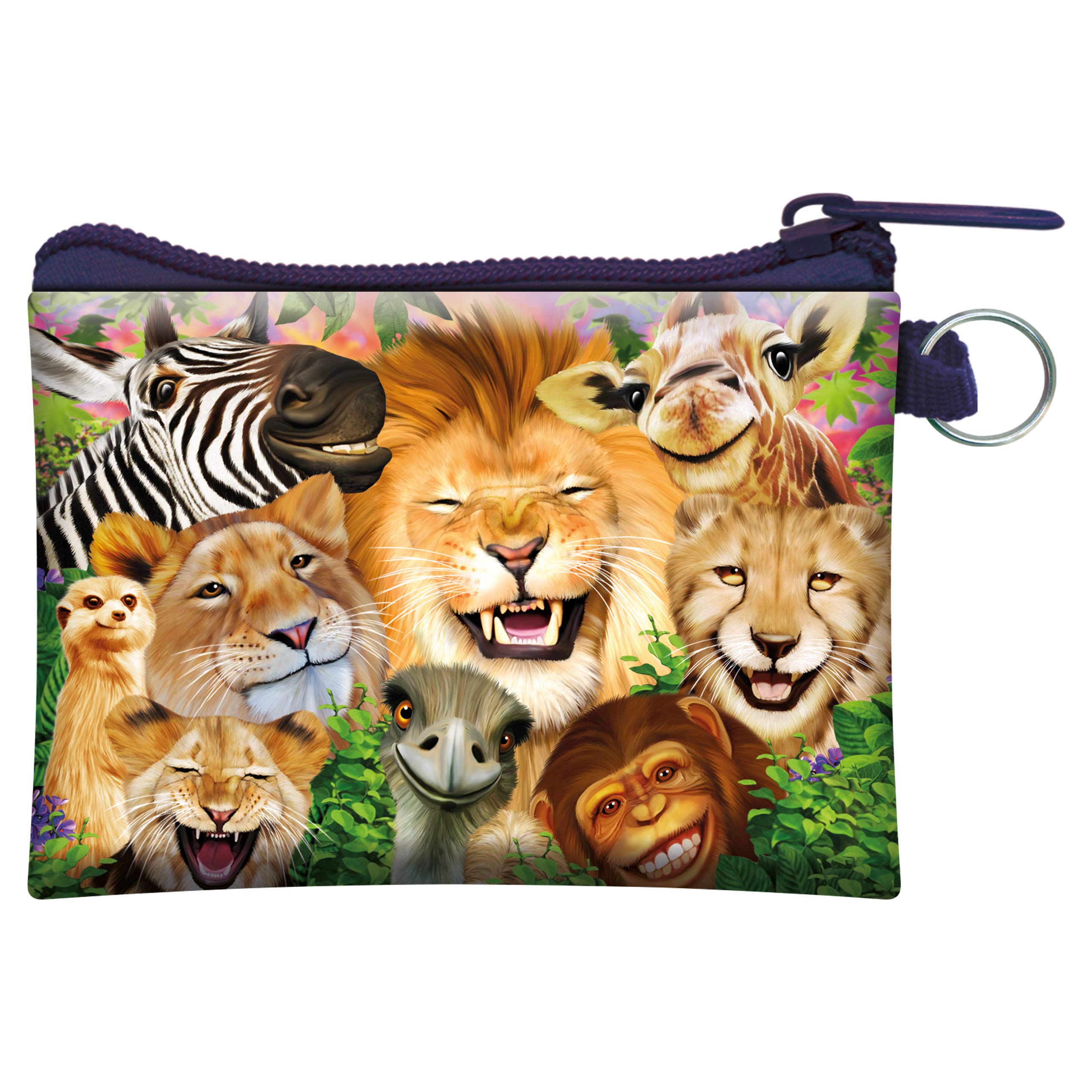 3D LiveLife Coin Purse – Safari Smiles from Deluxebase. Lenticular Jungle Themed Wallet Featuring Secure Zip, Compact Design for Cash and Card Storage. Perfect Wild Animal Gift.