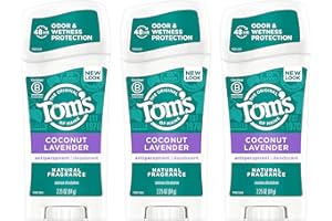 Tom's of Maine Long-Lasting Aluminum-Free Natural Deodorant for Women, Wild Lavender, 2.25 oz. 3-Pack (Packaging May Vary)