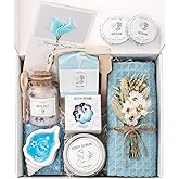 Coralogo Ocean Spa Gifts for Women - 11pc Self-care Spa Gift Basket with Scented Candle, Bath Salt, Greeting Card - Thinking of You Basket for Her Birthday, Christmas, Mother's Day, Valentine's Day