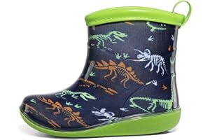 K KomForme Toddler Rain Boots Baby Easy-on Rain Shoes Lightweight Waterproof for Boys and Girls