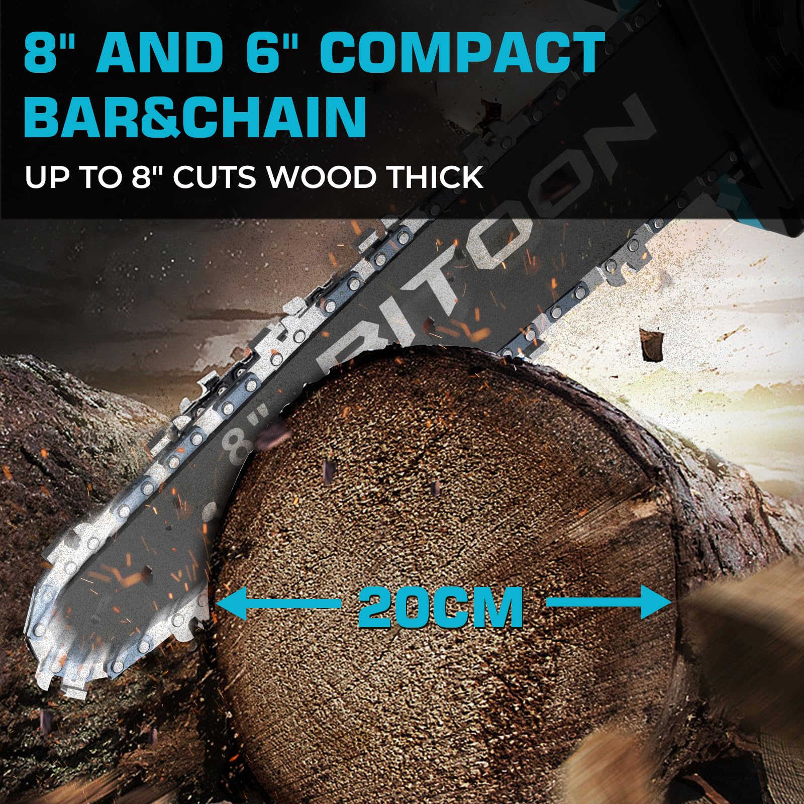 8-Zoll Kettensäge für Makita 18V Akku, automatischer Öler, bürstenlose 6-Zoll und 8-Zoll Akku Baumsäge, batteriebetriebene Mini-Kettensäge zum Holzschneiden und Baumbeschneiden (nur Werkzeug) 5