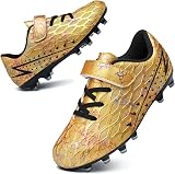 Hanani Boys Girls Football Boots FG/AG Kids Soccer Shoes Unisex Gold