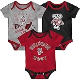 NCAA Wisconsin Badgers Champ Vol II Team Colors 3-Piece Toddler Creeper Set