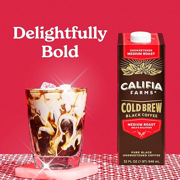 CALIFIA FARMS -UNSWEETENED COLD BREW COFFEE | 32 OZ | DAIRY FREE | GLUTEN FREE | PLANT BASED | NON-GMO