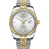 BUREI Men's Automatic Mechanical Watch Luxury Business Waterproof Stainless Steel Watches for Men, Self-Winding