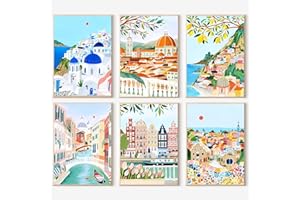 6 Pack 5D Diamond Art Kits for Adults - Diamond Painting Kits for Beginners, Round Full Drill Diamond Dots Gem Arts for Home 