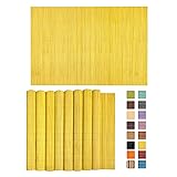 ANDSTAR Set of 8 Pcs Bamboo Placemats Natural
