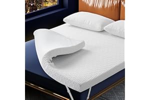BEDLUXURY 3 Inch Gel Memory Foam Cooling Mattress Topper Queen Size, Mattress Pad Cover for Pressure Relief, Bed Topper with Removable Cover，Soft & Breathable