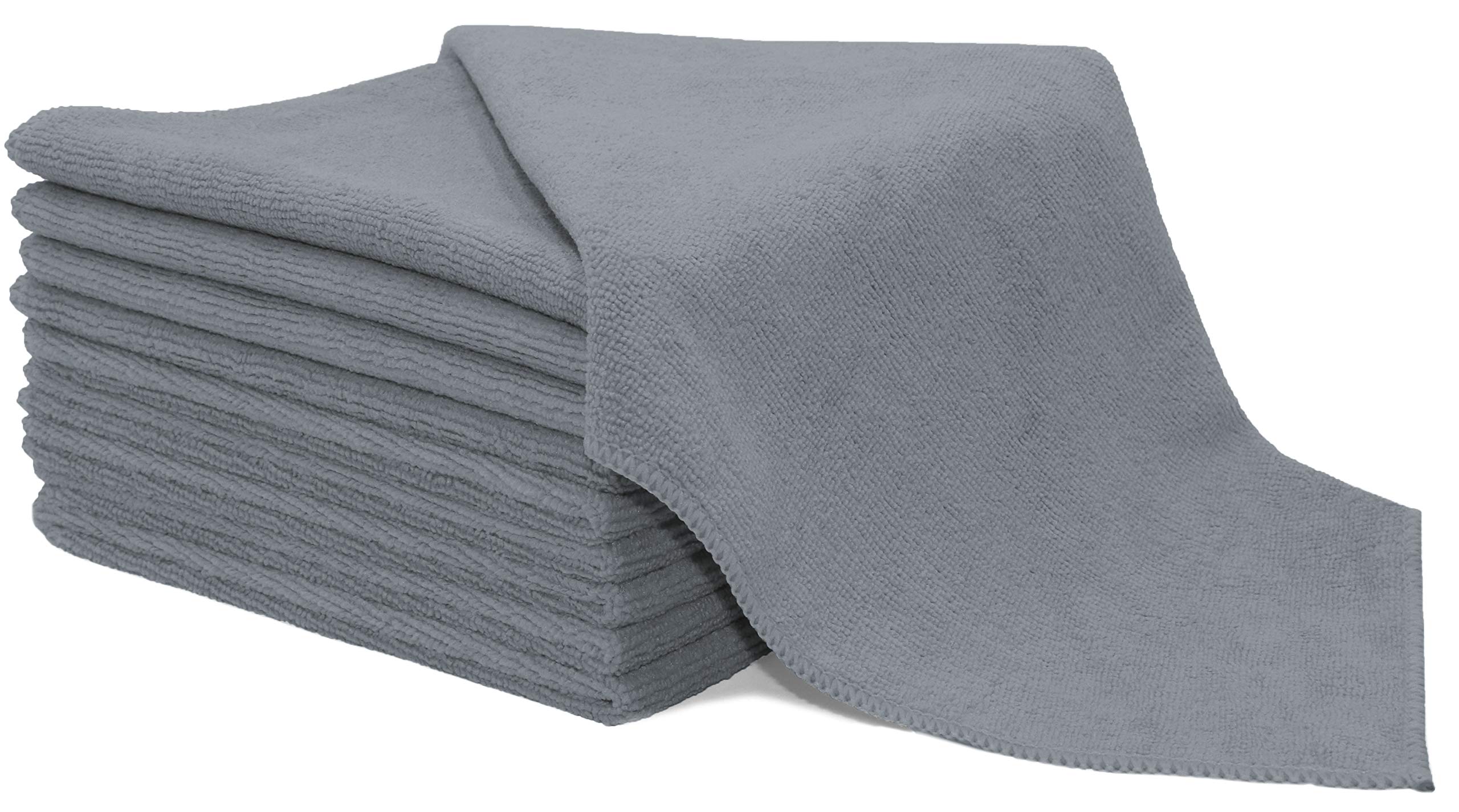 ZOLLNER set of 10 microfibre cleaning cloths, 40x40 cm, 280 gsm, grey